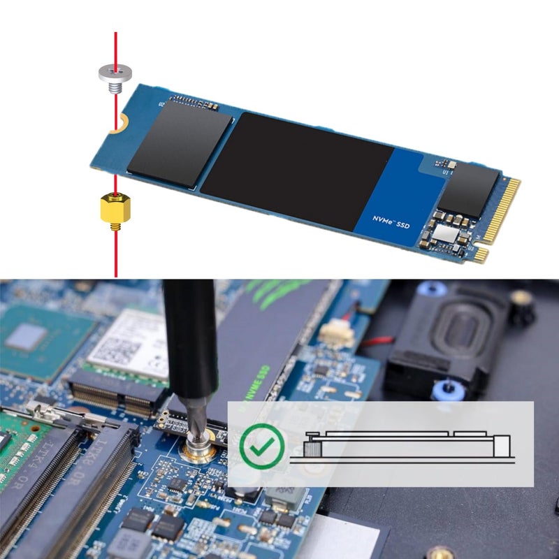 NEWPINDOM M.2 SSD Screw and Standoff Kit for Asus Gigabyte ASRock MSI & PlayStation 5 Motherboards, PCle NVMe Screws 36PCS - Image 5